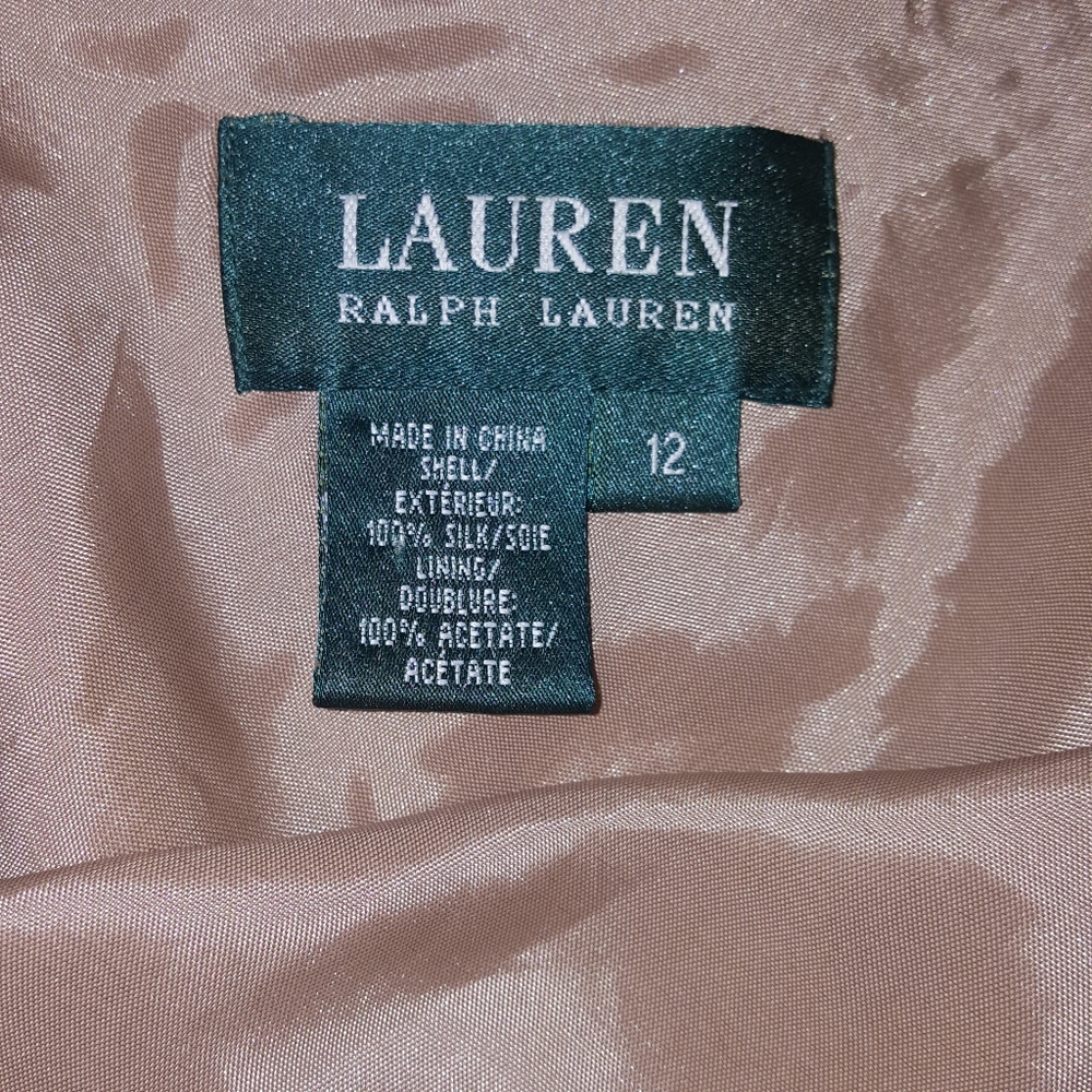 Lauren by Ralph Lauren GOLD Silk Skirt - Picture 2 of 2